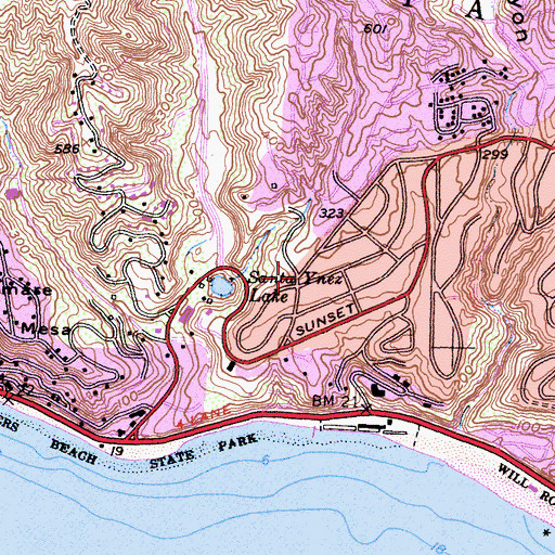Topographic Map of Hill and Dale Nursery and Kindergarten, CA