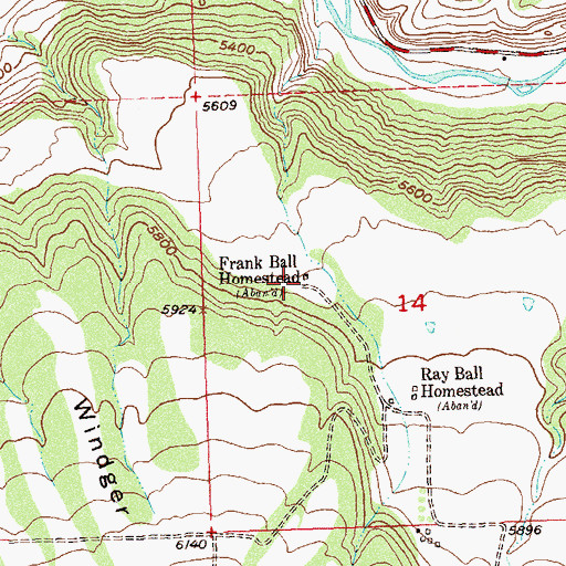 Topographic Map of Frank Ball Homestead, CO