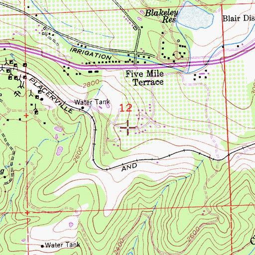 Topographic Map of Camino Heights, CA