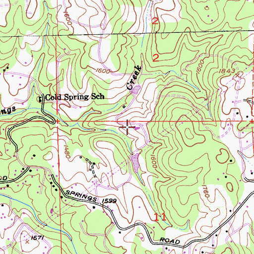 Topographic Map of Caswell Ranch, CA