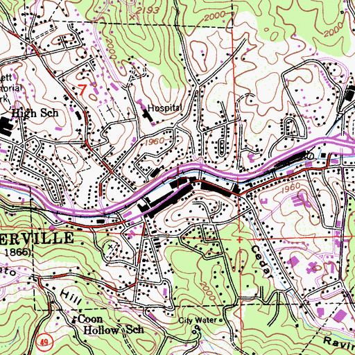 Topographic Map of Confidence Hall, CA