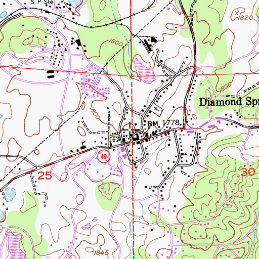 Topographic Map of Diamond Spring State Historic Landmark, CA