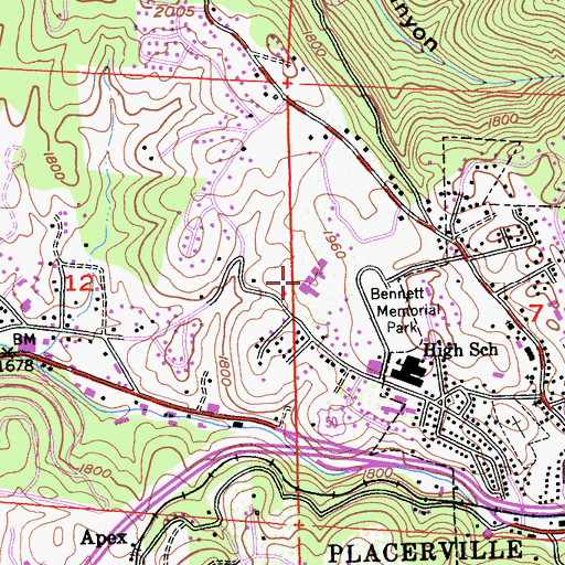 Topographic Map of Edwin Markham Middle School, CA