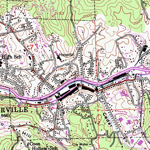 Topographic Map of El Dorado County Courthouse, CA