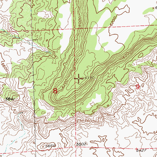 Topographic Map of Place Mesa, CO