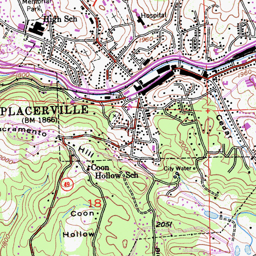 Topographic Map of Full Gospel Church, CA