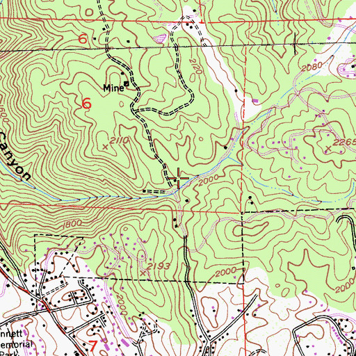 Topographic Map of Hangtown Gold Bug Park, CA