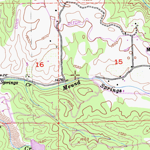 Topographic Map of Indian Creek Elementary School, CA
