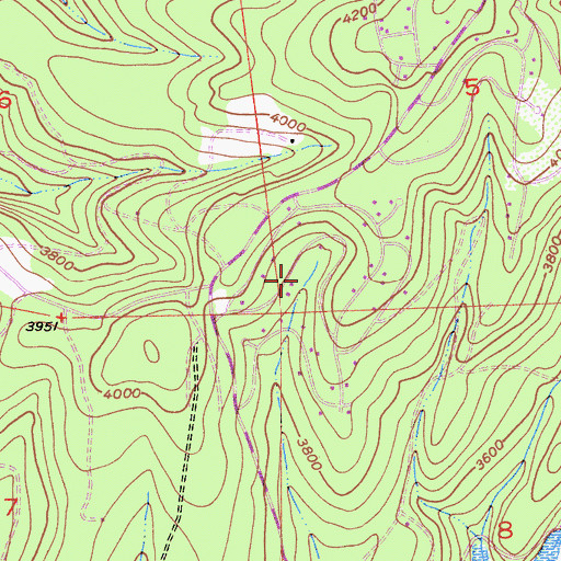 Topographic Map of Lakewood Sierra, CA