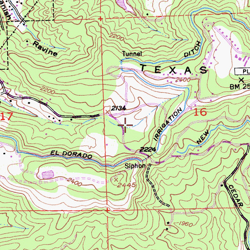 Topographic Map of Lions Park, CA