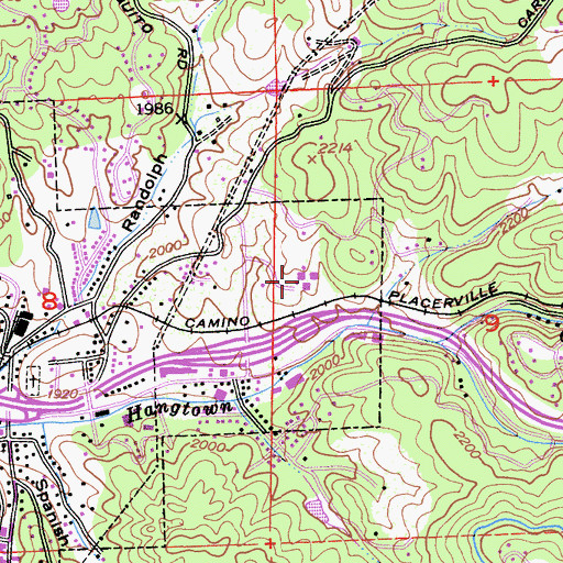 Topographic Map of Louisiana Schnell Elementary School, CA