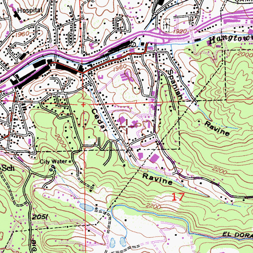 Topographic Map of Marshall Medical Center, CA