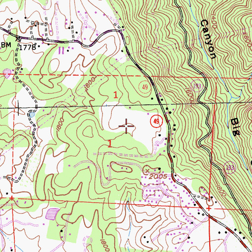 Topographic Map of Meyer Ranch, CA