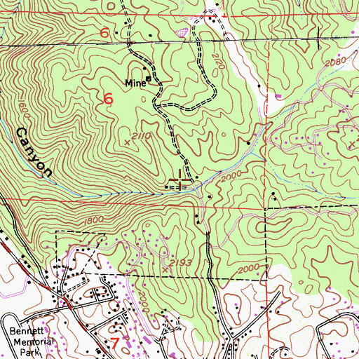 Topographic Map of Old Stamp Mill, CA