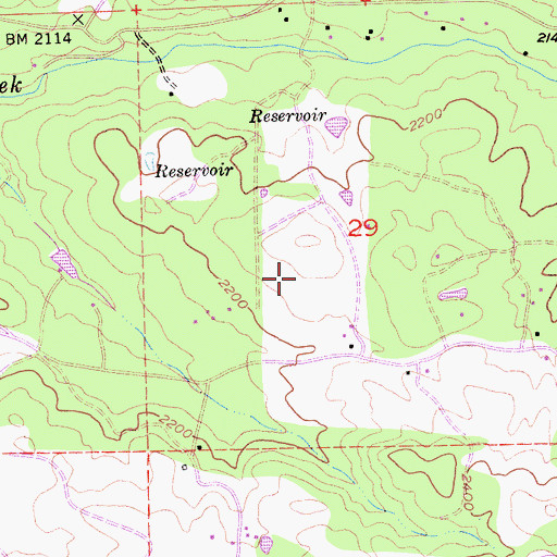 Topographic Map of Oliver Vineyards, CA
