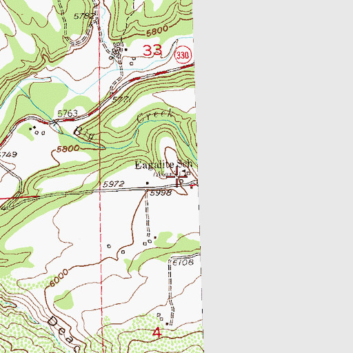 Topographic Map of Eagalite School, CO