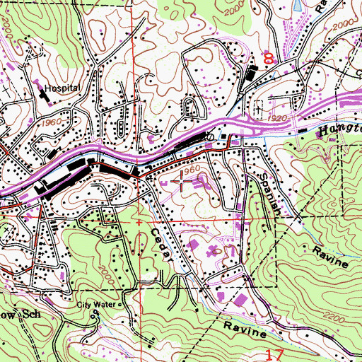 Topographic Map of Sierra Elementary School, CA