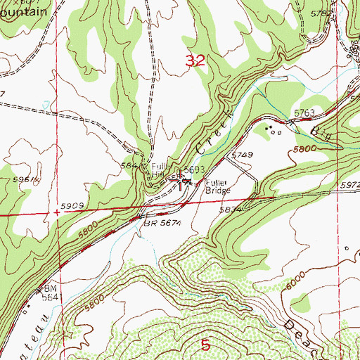 Topographic Map of Fuller Bridge, CO