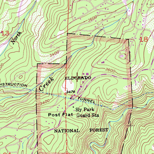 Topographic Map of Sly Park Conservation and Environmental Education School, CA