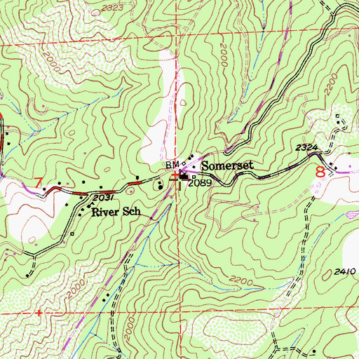 Topographic Map of Somerset Post Office, CA