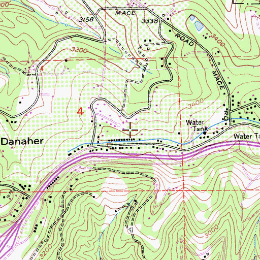 Topographic Map of The Big Apple Orchard, CA