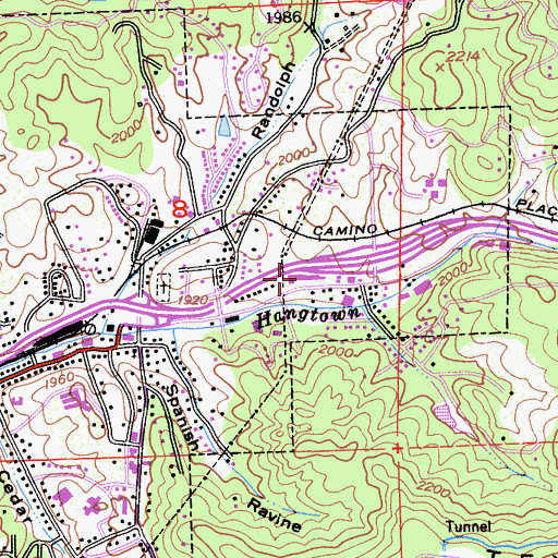 Topographic Map of The Carriage Trade Shopping Center, CA