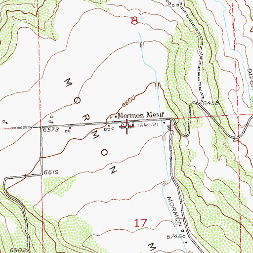 Topographic Map of Mormon Mesa School, CO