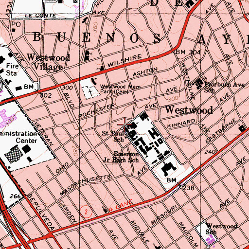 Topographic Map of Church of Saint Paul the Apostle, CA