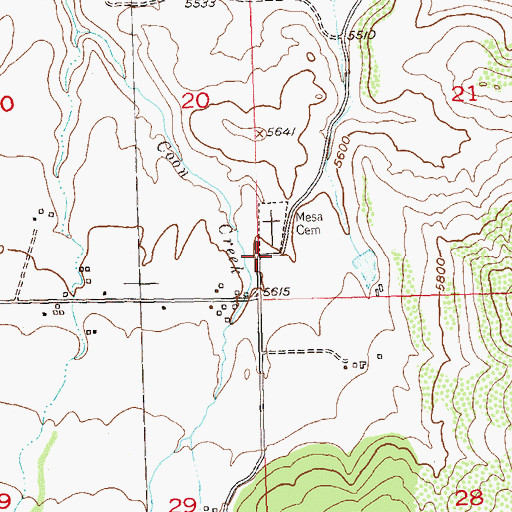 Topographic Map of Mesa Cemetery, CO