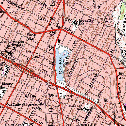 Topographic Map of Saint Athanasius Episcopal Church, CA