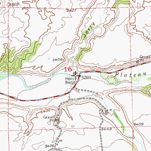 Topographic Map of Healy Bridge, CO
