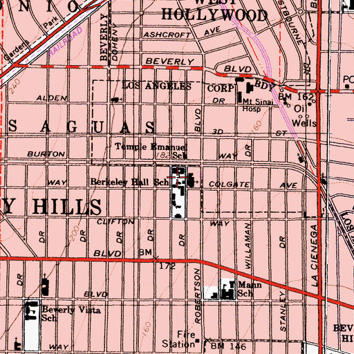 Topographic Map of Temple Emmanuel, CA
