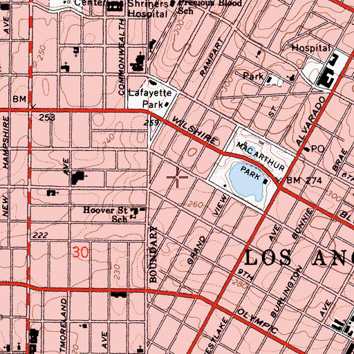 Topographic Map of Hite Building, CA