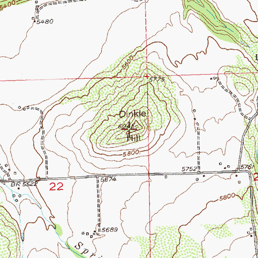 Topographic Map of Dinkle Hill, CO