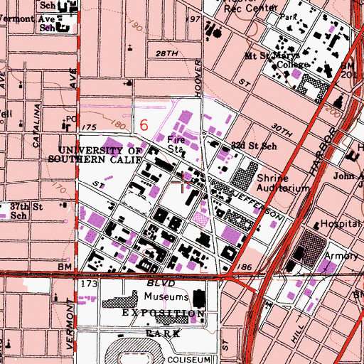 Topographic Map of Methodist Episcopal University Church (historical), CA