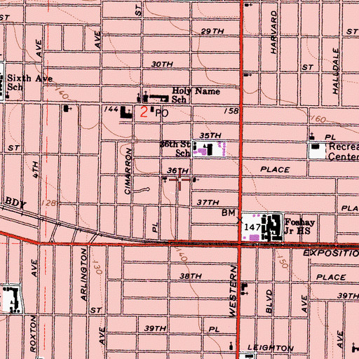 Topographic Map of Saint Andrew Baptist Church, CA
