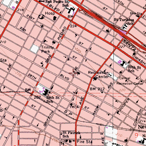 Topographic Map of Second Baptist Church, CA