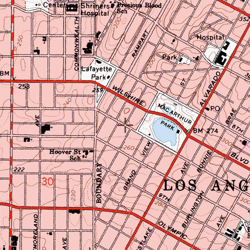 Topographic Map of Thorpe Building, CA