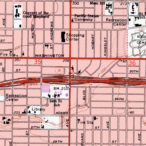 Topographic Map of United Church of Christ Scientist, CA