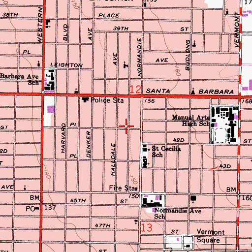 Topographic Map of Van De Camp Building, CA