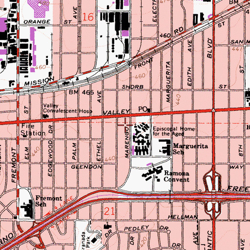 Topographic Map of Church of Saint Simon and Jude, CA