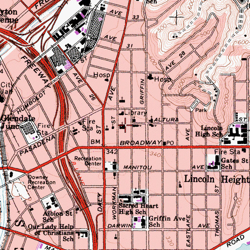 Topographic Map of Epiphany Chapel, CA