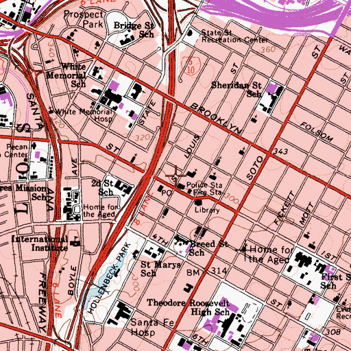 Topographic Map of Free Methodist Church, CA