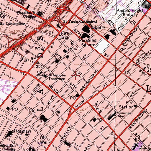 Topographic Map of Garfield Building, CA