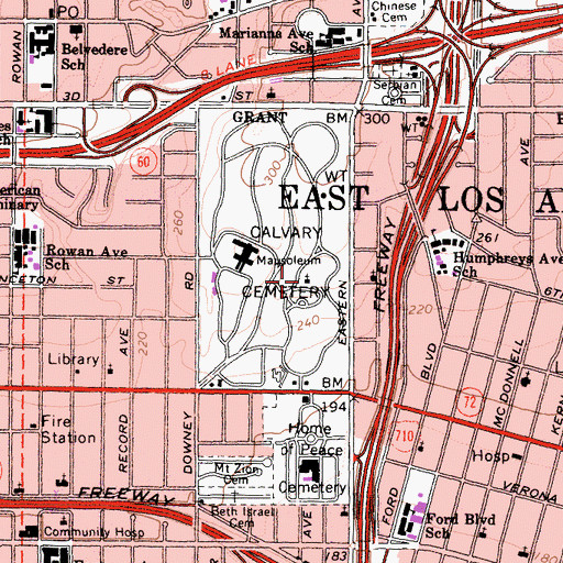 Topographic Map of Grace Chapel, CA
