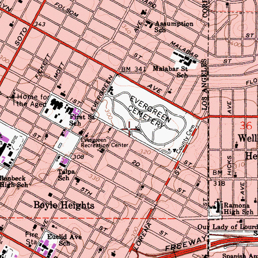 Topographic Map of Ivy Chapel, CA