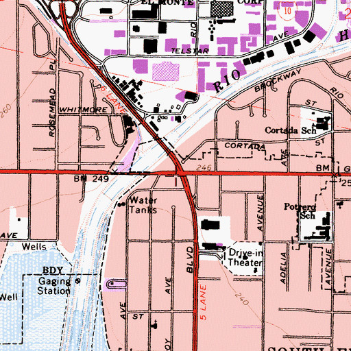 Topographic Map of Saint Stevens Serbian Orthodox Cathedral, CA