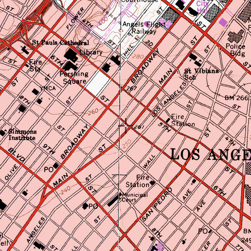 Topographic Map of Santa Fe Building, CA