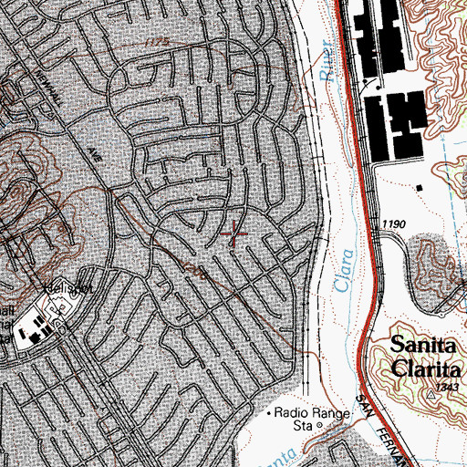 Topographic Map of Almendra Park, CA