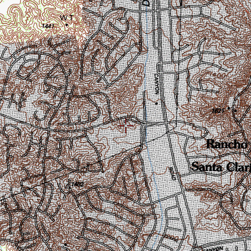 Topographic Map of Arroyo Seco Junior High School, CA